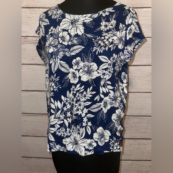 C& C California Women's Floral Top - Navy - Picture 1 of 5
